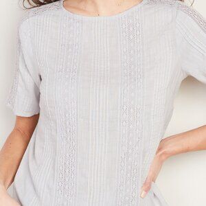 Pintuck 100% Cotton Top LG